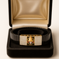 Black Rose Gold Men’s Bracelet with Tirupati Deity Plate & CZ Side Blocks