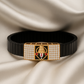 Black Rose Gold Men’s Bracelet with Tirupati Deity Plate & CZ Side Blocks