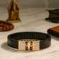 Black Rose Gold Men’s Bracelet with Tirupati Deity Plate & CZ Side Blocks