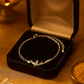 Elegant Silver Butterfly Moon Pearl Charm Anklet for Women & Girls | Mixed Link Designer Adjustable Anklet