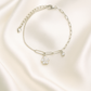Elegant Silver CZ Flower Pendant Anklet for Women & Girls | Mixed Link Designer Adjustable Ankklet