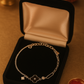 Elegant Silver Black Clover Charm Anklet for Women & Girls | Mixed Link Designer Adjustable Anklet