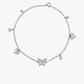 Elegant Silver Butterfly Heart Charm Anklet for Women & Girls | Mixed Link CZ Dangling Adjustable Anklet