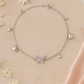 Elegant Silver Butterfly Heart Charm Anklet for Women & Girls | Mixed Link CZ Dangling Adjustable Anklet