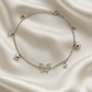 Elegant Silver Butterfly Heart Charm Anklet for Women & Girls | Mixed Link CZ Dangling Adjustable Anklet