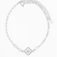 Elegant Silver Clover Charm Anklet for Women & Girls | Mixed Link Designer Adjustable Anklet