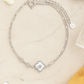 Elegant Silver Clover Charm Anklet for Women & Girls | Mixed Link Designer Adjustable Anklet