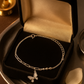 Elegant Silver Butterfly Charm Anklet for Women & Girls | Mixed Link Daily Wear Adjustable Anklet
