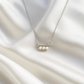 925 Silver Minimal Pearl Bar Necklace with CZ Heart Accent – Elegant Everyday Luxury Pendant