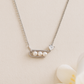 925 Silver Minimal Pearl Bar Necklace with CZ Heart Accent – Elegant Everyday Luxury Pendant
