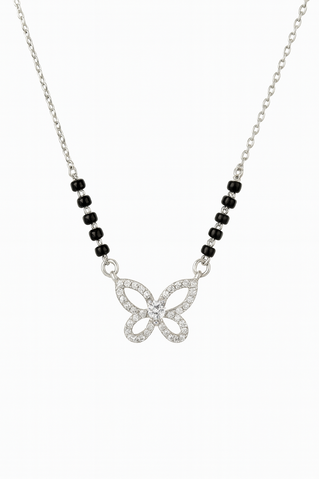 925 Silver Butterfly Mangalsutra Pendant – Modern Daily-Wear Symbol of Love & Elegance
