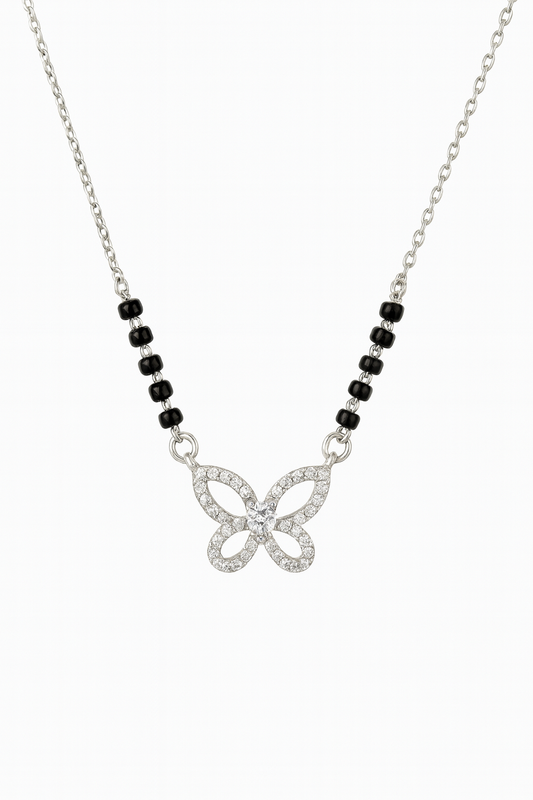 925 Silver Butterfly Mangalsutra Pendant – Modern Daily-Wear Symbol of Love & Elegance