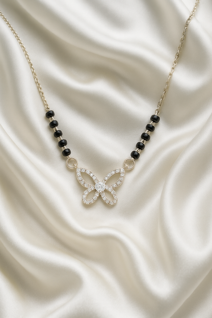 925 Silver Butterfly Mangalsutra Pendant – Modern Daily-Wear Symbol of Love & Elegance