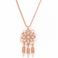 Rose Gold Dreamcatcher Pendant Necklace – Sparkling CZ Feathers, Boho Luxury Statement Piece