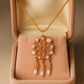 Rose Gold Dreamcatcher Pendant Necklace – Sparkling CZ Feathers, Boho Luxury Statement Piece
