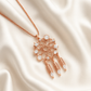 Rose Gold Dreamcatcher Pendant Necklace – Sparkling CZ Feathers, Boho Luxury Statement Piece
