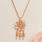 Rose Gold Dreamcatcher Pendant Necklace – Sparkling CZ Feathers, Boho Luxury Statement Piece