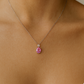 925 Silver Pink & Blue Oval Solitaire Pendant – Sparkling CZ Duo for Elegant Daily & Festive Wear