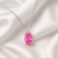 925 Silver Pink & Blue Oval Solitaire Pendant – Sparkling CZ Duo for Elegant Daily & Festive Wear