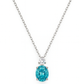 925 Silver Pink & Blue Oval Solitaire Pendant – Sparkling CZ Duo for Elegant Daily & Festive Wear