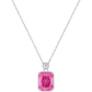 925 Silver Pink Emerald-Cut Solitaire Pendant with CZ Accent – Premium Sparkle & Modern Minimal Luxury