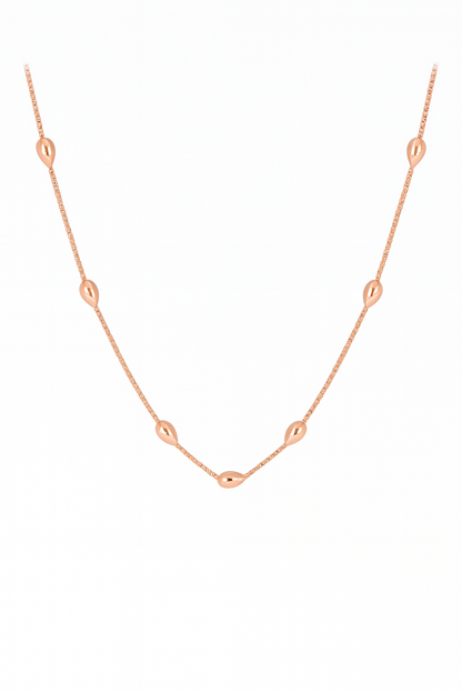 Silver Teardrop Station Necklace for Women – Minimal & Elegant
