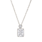 925 Silver Pink Emerald-Cut Solitaire Pendant with CZ Accent – Premium Sparkle & Modern Minimal Luxury