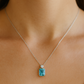 925 Silver Pink Emerald-Cut Solitaire Pendant with CZ Accent – Premium Sparkle & Modern Minimal Luxury