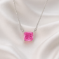 925 Silver Pink Princess-Cut Solitaire Pendant – Modern, Minimal & Ultra-Elegant Daily Luxury