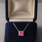 925 Silver Pink Princess-Cut Solitaire Pendant – Modern, Minimal & Ultra-Elegant Daily Luxury