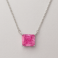 925 Silver Pink Princess-Cut Solitaire Pendant – Modern, Minimal & Ultra-Elegant Daily Luxury