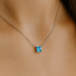 925 Silver Pink Princess-Cut Solitaire Pendant – Modern, Minimal & Ultra-Elegant Daily Luxury
