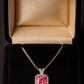925 Silver Pink Cushion-Cut Halo Pendant – Luxury Sparkle with Timeless Modern Elegance