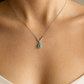 925 Silver Pink Teardrop Solitaire Pendant – Elegant V-Curve CZ Detailing for Timeless Feminine Sparkle
