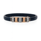 Premium Men’s Black & Rose-Gold Stretch Bracelet – Modern Luxury with Diamond-Cut Detailing
