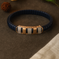 Premium Men’s Black & Rose-Gold Stretch Bracelet – Modern Luxury with Diamond-Cut Detailing