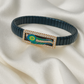 Krishna Peacock Feather Gents Bracelet Blue & Rose Gold with Diamond Look Frame