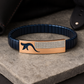 Modern Arrow Gents Bracelet Blue & Rose Gold with Diamond Look Strip