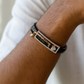 Krishna Bansuri Gents Bracelet Black & Rose Gold with Diamond Look Detail