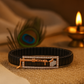 Krishna Bansuri Gents Bracelet Black & Rose Gold with Diamond Look Detail