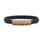 Cross Pattern Gents Bracelet Blue & Rose Gold with Diamond Look Blocks