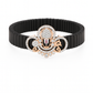 Divine Ganesha Gents Bracelet Black & Rose Gold with Diamond Look Motif