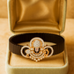 Divine Ganesha Gents Bracelet Black & Rose Gold with Diamond Look Motif