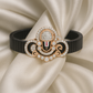 Divine Ganesha Gents Bracelet Black & Rose Gold with Diamond Look Motif