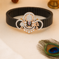 Divine Ganesha Gents Bracelet Black & Rose Gold with Diamond Look Motif