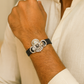 Divine Ganesha Gents Bracelet Black & Rose Gold with Diamond Look Motif