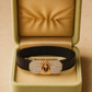Balaji Temple Gents Bracelet Black & Rose Gold with Diamond Look Panel