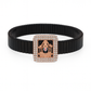 Square Balaji Gents Bracelet Black & Rose Gold with Diamond Look Frame