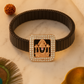 Square Balaji Gents Bracelet Black & Rose Gold with Diamond Look Frame