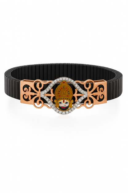 Luxury Ramapir Gents Bracelet Black & Rose Gold with Diamond Look Frame